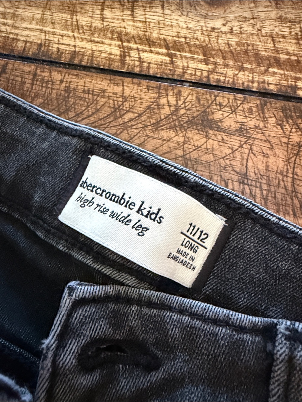 abercrombie kids Dark Gray High Rise Wide Leg Jeans 11/12 LONG - Picture 2 of 4